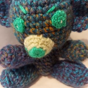 Handmade Crochet Teddy Blue Bear